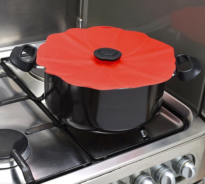 Charles Viancin - Poppy Silicone Lid for Food Storage and Cooking - Airtight Seal on Any Smooth Rim Surface - BPA-Free - Oven, Microwave, Freezer, Stovetop and Dishwasher Safe (11 Inch)