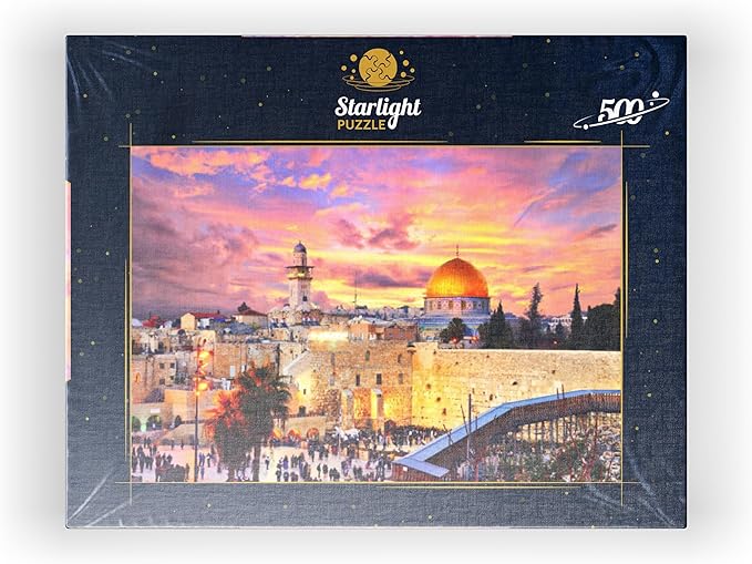 MyPuzzle Skyline of The Old City at The Western Wall and The Temple Mount in Jerusalem Israel - Premium 500 Piece Jigsaw Puzzle for Adults
