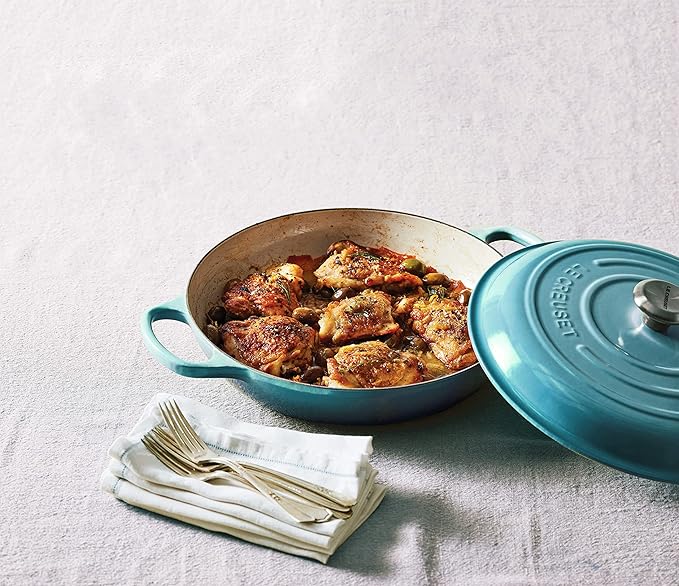 Le Creuset Enameled Cast Iron Signature Braiser, 3.5 qt., Shallot