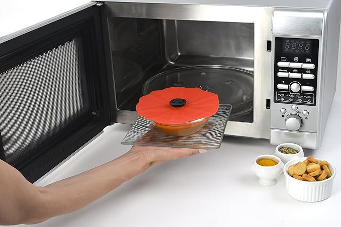 Charles Viancin - Poppy Silicone Lid for Food Storage and Cooking - Airtight Seal on Any Smooth Rim Surface - BPA-Free - Oven, Microwave, Freezer, Stovetop and Dishwasher Safe (6 Inch)