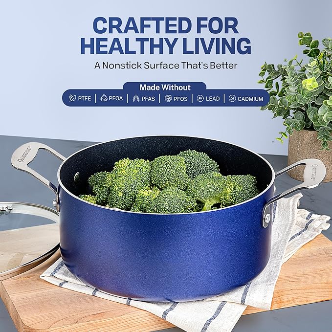 GRANITESTONE 20 Pc Kitchen Pots and Pans Set Non Stick Cookware Set, Kitchen Cookware Sets with Deep Frying Pan Set and Bakeware Set, Made Without PFOA and PFOS, Oven and Dishwasher Safe