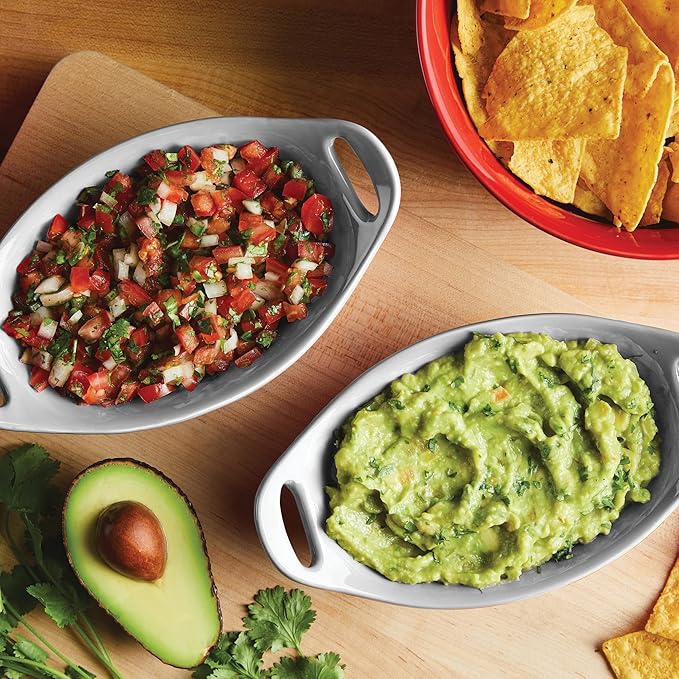 Rachael Ray Ceramics Au Gratin Set, Oval, Two 12-ounce, Light Sea Salt Gray