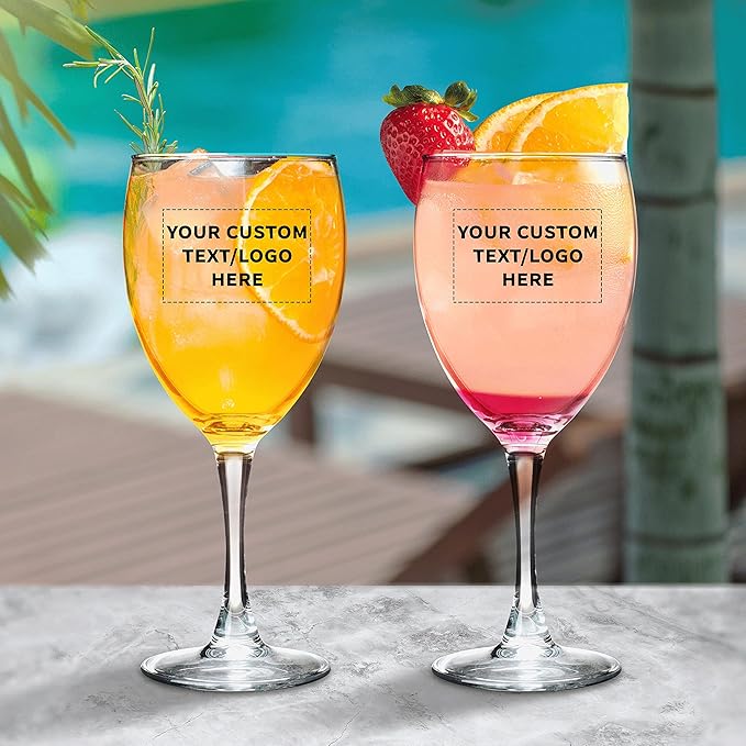 Custom Nuance Wine Glasses by ARC 10.5 oz. Set of 50, Personalized Bulk Pack - Restaurant Glassware, Perfect for Red Wine, White Wine, Cocktails - Clear