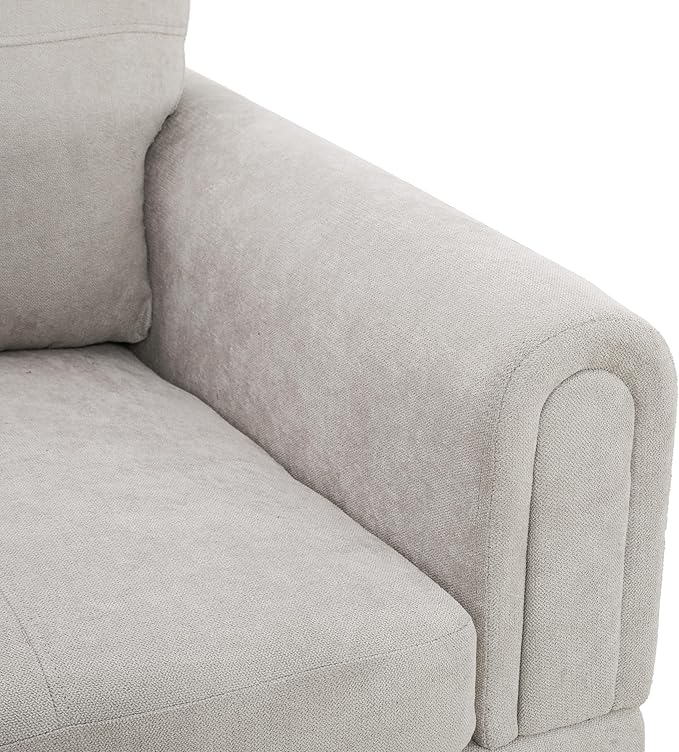 NicBex L Shaped Couch Sectional Couches for Living Room 2 Pieces Modern Sectional Sofa with Left Chaise Sectional Couch with Solid Frame for Living Room, Fluffy Fabric, Light Grey