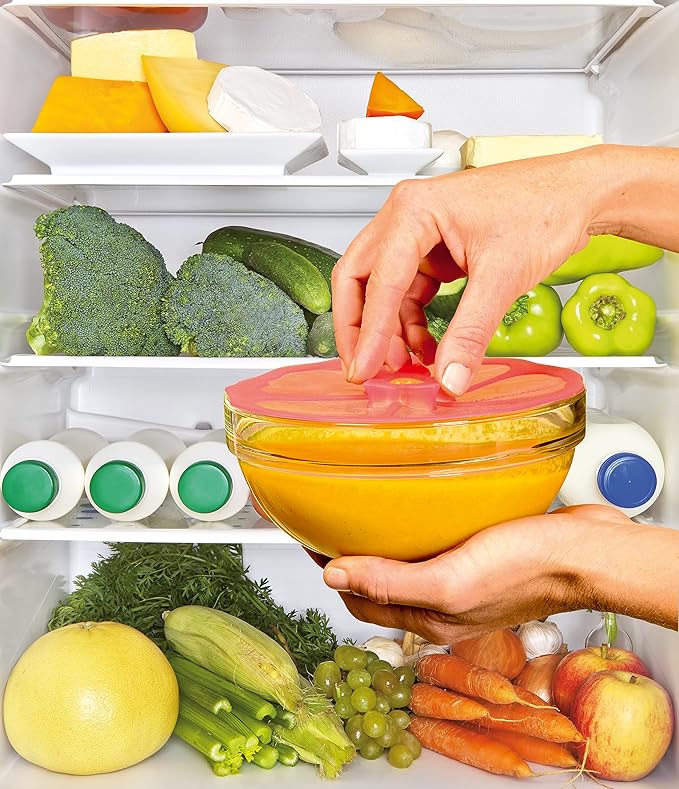 Charles Viancin - Hibiscus Silicone Lid for Food Storage and Cooking - 6''/15cm - Airtight Seal on Any Smooth Rim Surface - BPA-Free - Oven, Microwave, Freezer, Stovetop and Dishwasher Safe