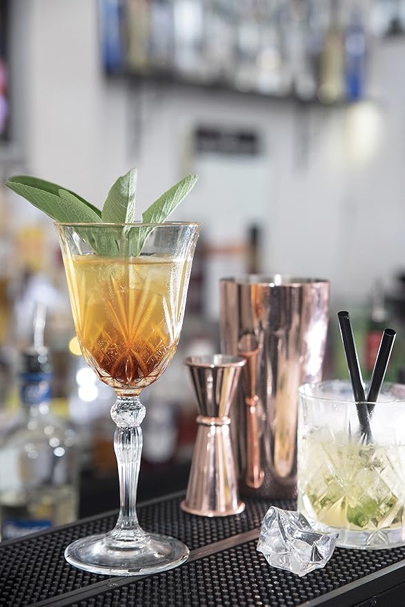 Lorenzo RCR Crystal Collection Water Glass Set Lorren Home Trends-Melodia, 6 Count (Pack of 1), Red Wine Goblet,7.5 fluid ounce