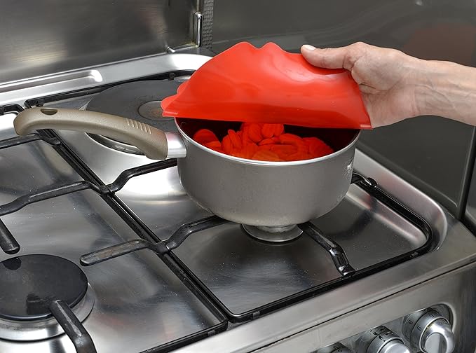 Charles Viancin - Poppy Silicone Lid for Food Storage and Cooking - Airtight Seal on Any Smooth Rim Surface - BPA-Free - Oven, Microwave, Freezer, Stovetop and Dishwasher Safe (8 Inch)