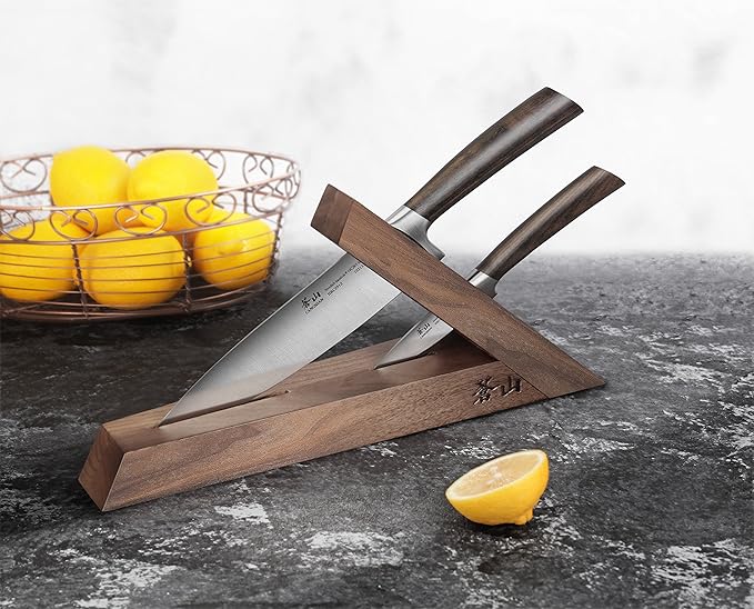 Cangshan TA Series 1021356 Swedish 14C28N Steel Forged 3-Piece TAI Knife Block Set, Walnut