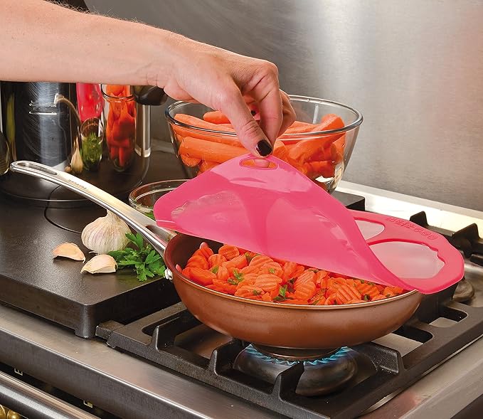 Charles Viancin - Hibiscus Silicone Lid for Food Storage and Cooking - 6''/15cm - Airtight Seal on Any Smooth Rim Surface - BPA-Free - Oven, Microwave, Freezer, Stovetop and Dishwasher Safe