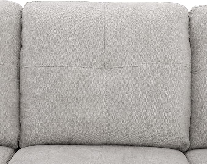 NicBex L Shaped Couch Sectional Couches for Living Room 2 Pieces Modern Sectional Sofa with Left Chaise Sectional Couch with Solid Frame for Living Room, Fluffy Fabric, Light Grey