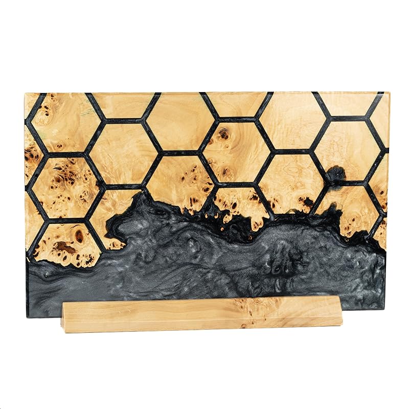 RWA Magnetic Knife Holder – Luxury Magnetic Knife Block Without Knives – Unique 6 Knife Magnet Display Stand Universal Knife Block Knife Holders for Counter Top Kitchen Organizer (Black Diamond)