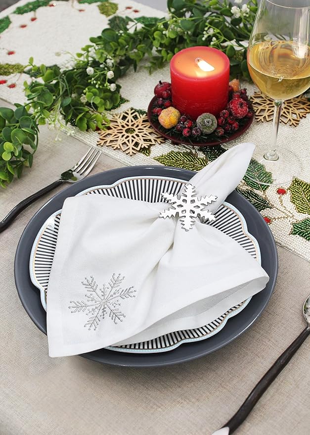 Snowflake Napkin Rings - Set of 8