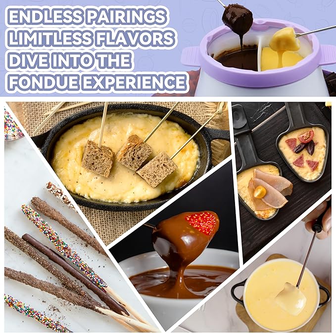 Electric Fondue Pot Set with 2 Pots