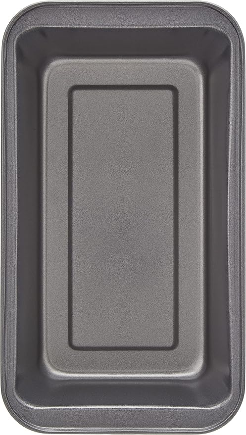 Amazon Basics Rectangular Baking Bread Loaf Pan, 9.5 x 5 Inch, Set of 2, Gray (Pack of 6)