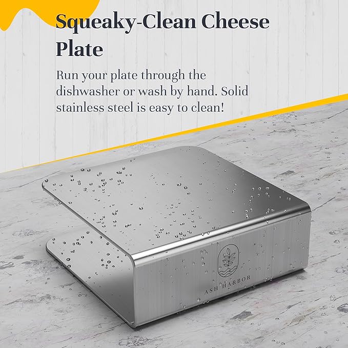 Soft Cheese Warmer – Warming Plate for Camembert & Brie Cheese – Complement Large or Mini Charcuterie Boards with Your Slow-Melt, Stainless Steel, Dishwasher-Safe Charcuterie Accessories by Ash Harbor