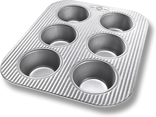 USA Pan Nonstick Toaster Oven 6 Cup Muffin Pan, Aluminized Steel