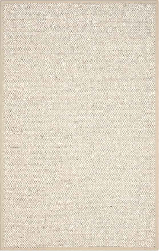 Safavieh Area Rug 6x8 - Natural Fiber Collection - Marble & Linen Color, Sisal, Woven Design with Border (NF143B)