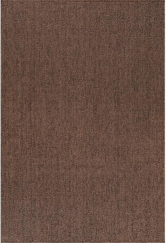 CAMILSON Easy Jute Rug 4x6, Indoor Outdoor Brown Color Fiber Area Rugs for Living Room Patio and Kitchen Rug, Solid Boho Woven Design, Easy-Cleaning, Washable Outside Carpet Alfombras (4 x 6)