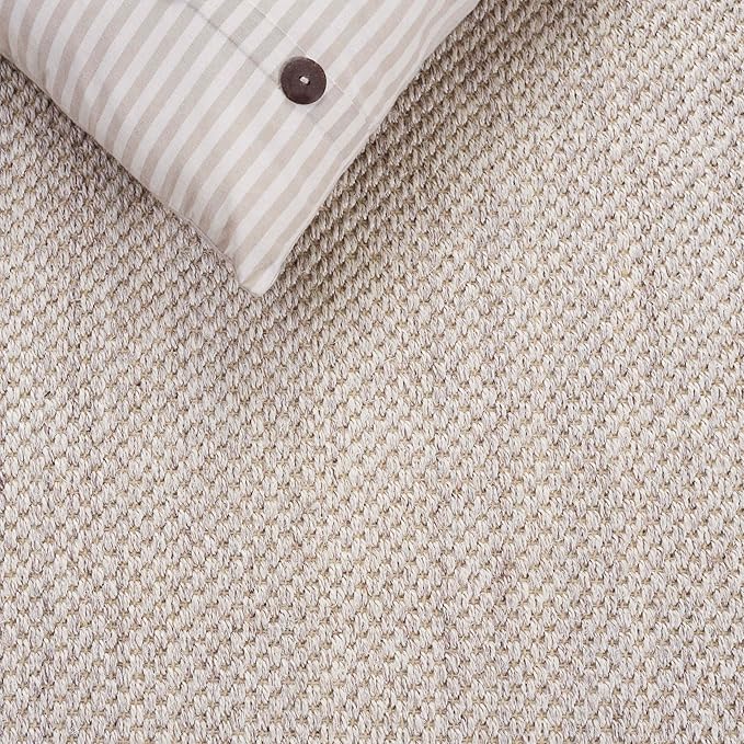 Safavieh Area Rug 6x8 Oval - Natural Fiber Collection - Marble & Khaki, Sisal, Woven Design with Border (NF143E)