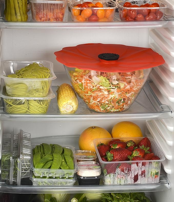 Charles Viancin - Poppy Silicone Lid for Food Storage and Cooking - Airtight Seal on Any Smooth Rim Surface - BPA-Free - Oven, Microwave, Freezer, Stovetop and Dishwasher Safe (9 Inch)