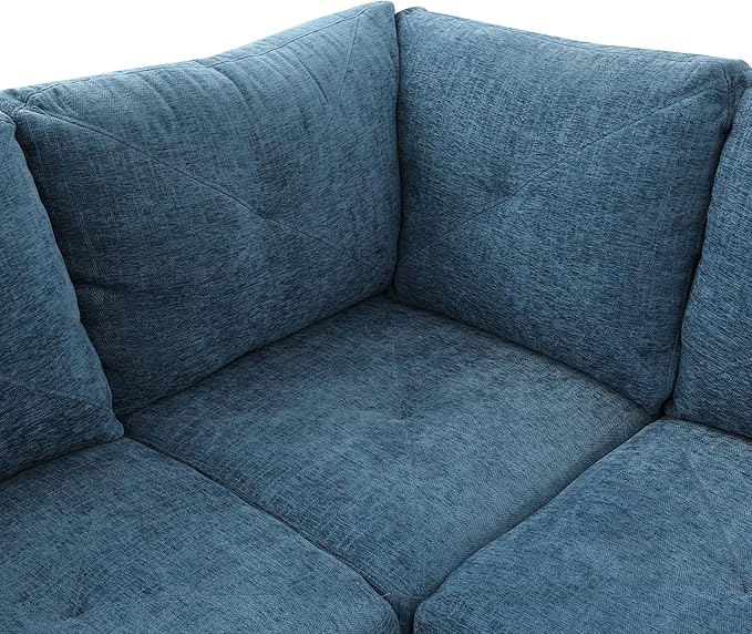 NicBex L Shaped Couch Sectional Couches for Living Room 2 Pieces Modern Sectional Sofa with Left Chaise Sectional Couch with Solid Frame for Living Room, Linen, Blue