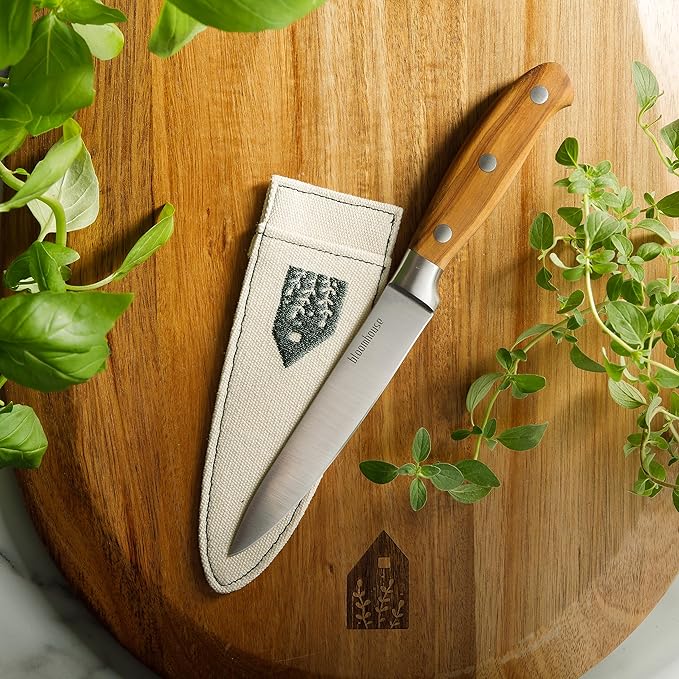 Bloomhouse 5 Inch German Steel Utility/Boning Knife W/Italian Olive Wood Forged Handle