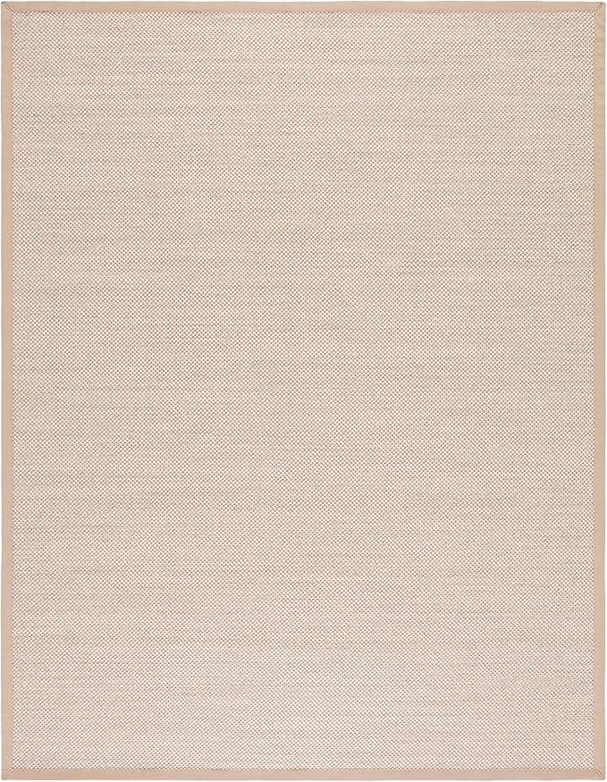 SAFAVIEH Area Rug 8x10 - Natural Fiber Collection - Large - Marble & Linen Color, Sisal, Woven Design with Border (NF143B)